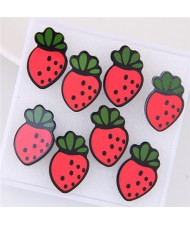 4 pcs Cartoon Carrot Fashion Stud Earrings Combo Set