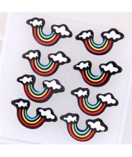 4 pcs Cartoon Rainbow Fashion Earrings Combo Set