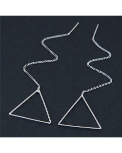 High Fashion Dangling Triangle Design Stud Earrings