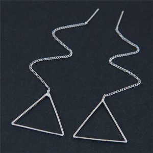 High Fashion Dangling Triangle Design Stud Earrings