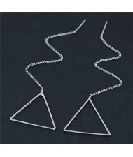 High Fashion Dangling Triangle Design Stud Earrings