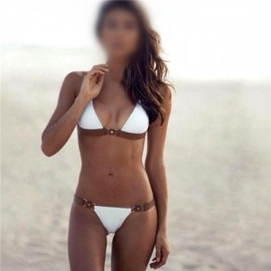 Push-up Padded Bra White Beach Style Fashion Bikini Set
