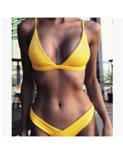 High Fashion Beach Style Hot Bikini Set - Yellow