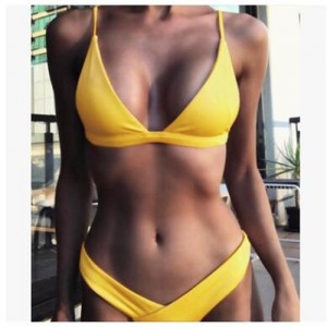 High Fashion Beach Style Hot Bikini Set - Yellow