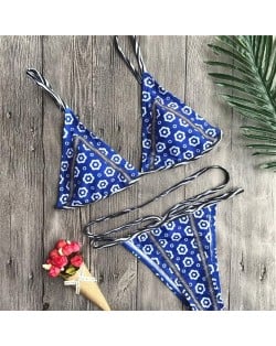 Tiny Flowers Prints Blue Fashion Swimwear