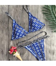 Tiny Flowers Prints Blue Fashion Swimwear