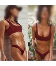 Push-up Padded Bra Sport Fashion Swimwear - Red