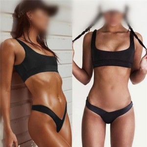 Push-up Padded Bra Sport Fashion Swimwear - Black