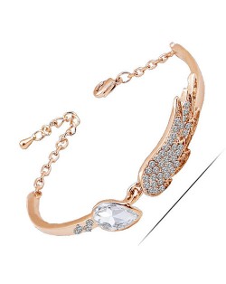 Rhinestone Embeillished Angel Wing Fashion Women Bracelet