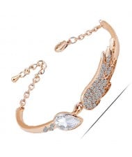 Rhinestone Embeillished Angel Wing Fashion Women Bracelet