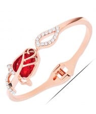 Rose Bud Design Golden Fashion Bangle