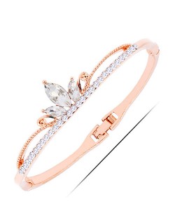 Rhinestone Elegant Crown Golden Fashion Bangle