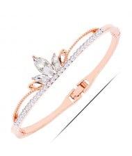 Rhinestone Elegant Crown Golden Fashion Bangle
