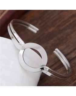 Simple Artistic High Fashion Alloy Bangle - Silver