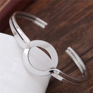 Simple Artistic High Fashion Alloy Bangle - Silver