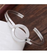 Simple Artistic High Fashion Alloy Bangle - Silver