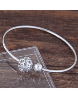 Alloy Hollow Balls Design Fashion Bangle - Silver