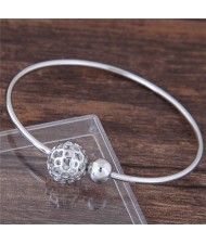 Alloy Hollow Balls Design Fashion Bangle - Silver