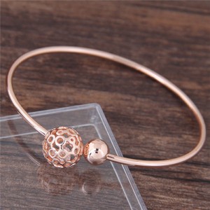 Alloy Hollow Balls Design Fashion Bangle - Golden
