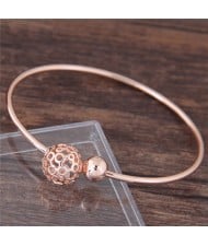 Alloy Hollow Balls Design Fashion Bangle - Golden
