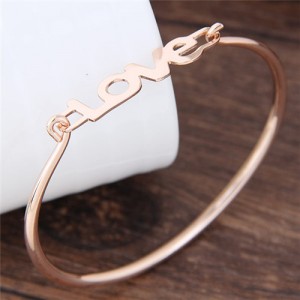 Sweet Love Characters Women Fashion Bangle - Golden