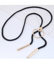 Heart Pendant Black Long Rope Fashion Sweater Chain/ Necklace