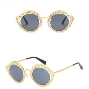 6 Colors Available Rhinestone Decorated Frame High Fashion Lady Sunglasses