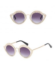 6 Colors Available Rhinestone Decorated Frame High Fashion Lady Sunglasses