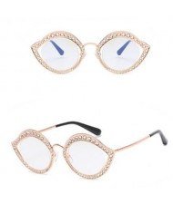6 Colors Available Rhinestone Decorated Frame High Fashion Lady Sunglasses