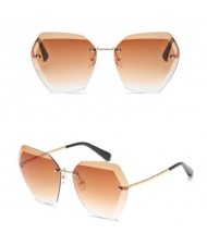 7 Colors Available Unique Frameless Design Frog Eye Shape Fashion Sunglasses