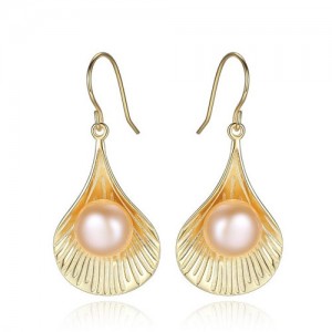 2 Colors Available Pearl in the Shell Design 925 Sterling Silver Ear Clips