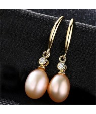 3 Colors Available Dangling Pearl 18k Gold Plating 925 Sterling Silver Ear Clips