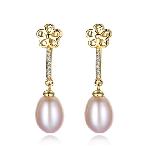 Fashion Attitude 18k Yellow Gold Plated 925 Silver Dangle Stud Earrings – Chain Ball Design