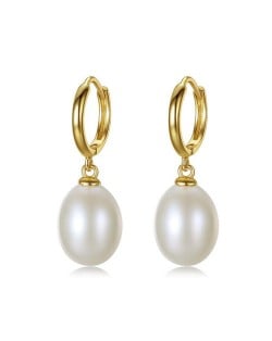 3 Colors Available 18k Gold Plated Natural Pearl 925 Sterling Silver Stud Earrings