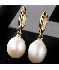 3 Colors Available 18k Gold Plated Natural Pearl 925 Sterling Silver Stud Earrings
