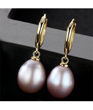 3 Colors Available 18k Gold Plated Natural Pearl 925 Sterling Silver Stud Earrings