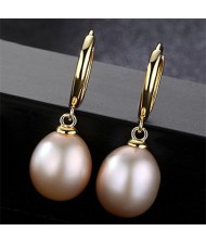 3 Colors Available 18k Gold Plated Natural Pearl 925 Sterling Silver Stud Earrings