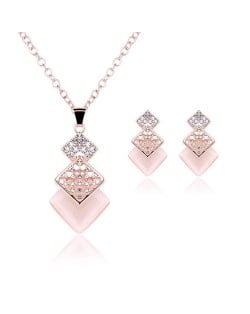 Squares Combo Design Fashion Necklace and Earrings Set