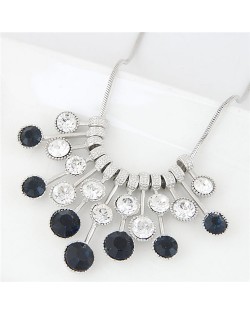 Contrast Color Starry Gems Short Costume Necklace