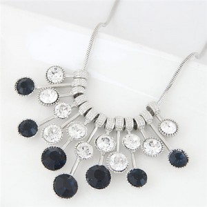 Contrast Color Starry Gems Short Costume Necklace