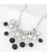 Contrast Color Starry Gems Short Costume Necklace