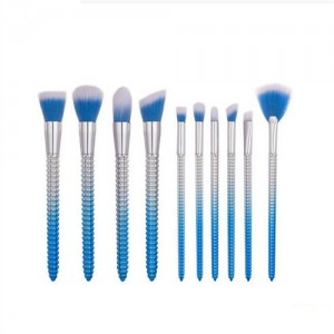 10 pcs Screw Design Handle Fashion Makeup Brushes Set - Blue