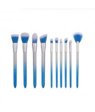 10 pcs Screw Design Handle Fashion Makeup Brushes Set - Blue