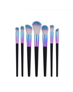 7 pcs Wooden and Metallic Pipe Combo Purple Fashion Makeup Brushes Set