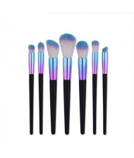 7 pcs Wooden and Metallic Pipe Combo Purple Fashion Makeup Brushes Set