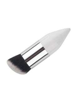 Chalk Head Design Short Style Fashion Makeup Brush - Silver