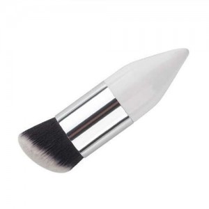 Chalk Head Design Short Style Fashion Makeup Brush - Silver
