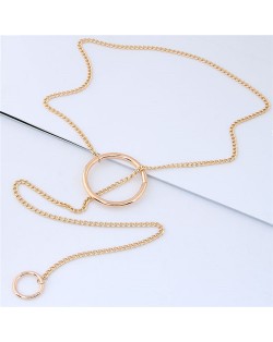Hoops Pendant Long Chain Design High Fashion Necklace