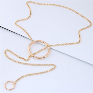 Hoops Pendant Long Chain Design High Fashion Necklace