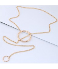 Hoops Pendant Long Chain Design High Fashion Necklace